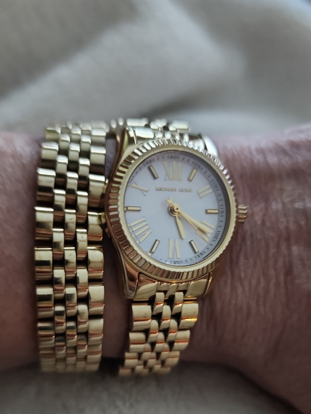 VINTAGE Michael Kors Double Wrap Gold Tone Watch